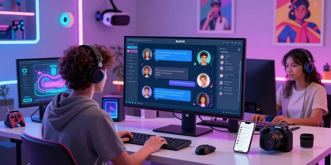 Engaging ecchi AI digital scene with animated avatars and user interaction in a vibrant virtual space.
