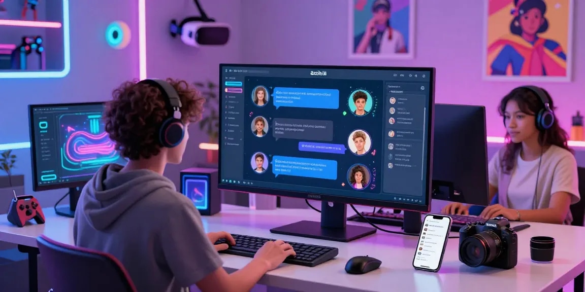 Engaging ecchi AI digital scene with animated avatars and user interaction in a vibrant virtual space.