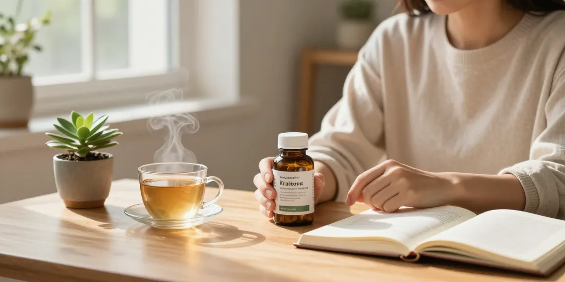 Enjoying premium kratom capsules in a peaceful home setting for wellness.