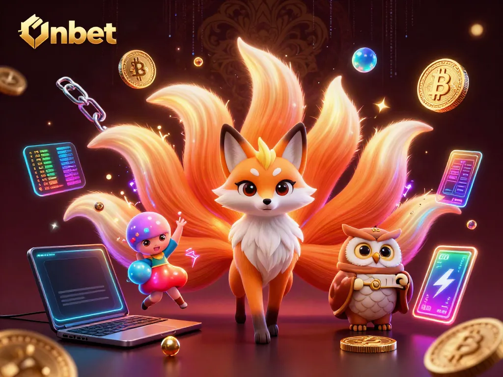 Join Onbet for a winning spirit in a vibrant, colorful casino adventure featuring crypto elements.
