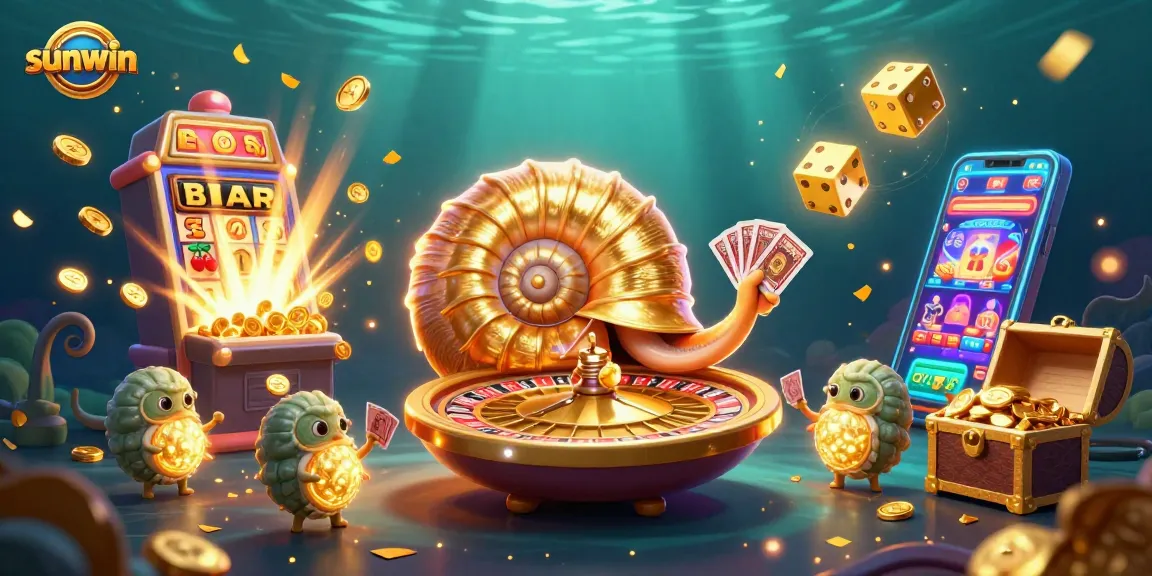 Experience thrilling gaming with sunwin as the giant nautilus spins a roulette wheel amid jackpot celebration.