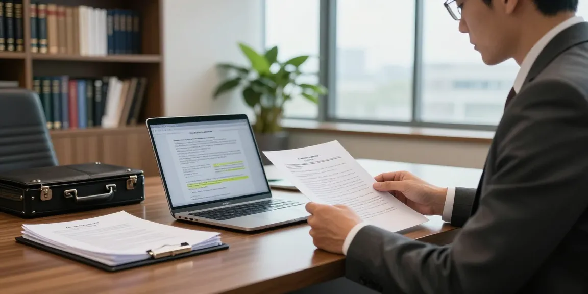 Valken Legal — assistance en cas de gel de compte, avocat analysant des documents dans un bureau moderne.