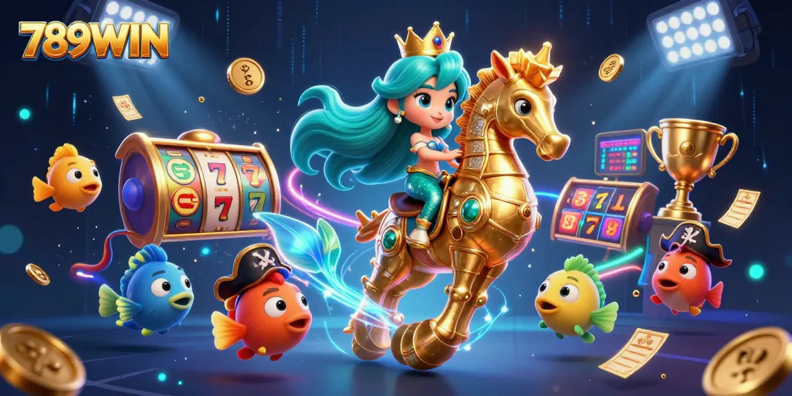 Experience excitement at 789WIN with a vibrant illustration showcasing gameplay elements in a rich casino setting.
