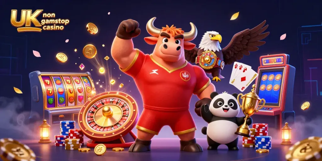 Celebrate wins at a UK non gamstop casino with animated characters and exciting game elements.