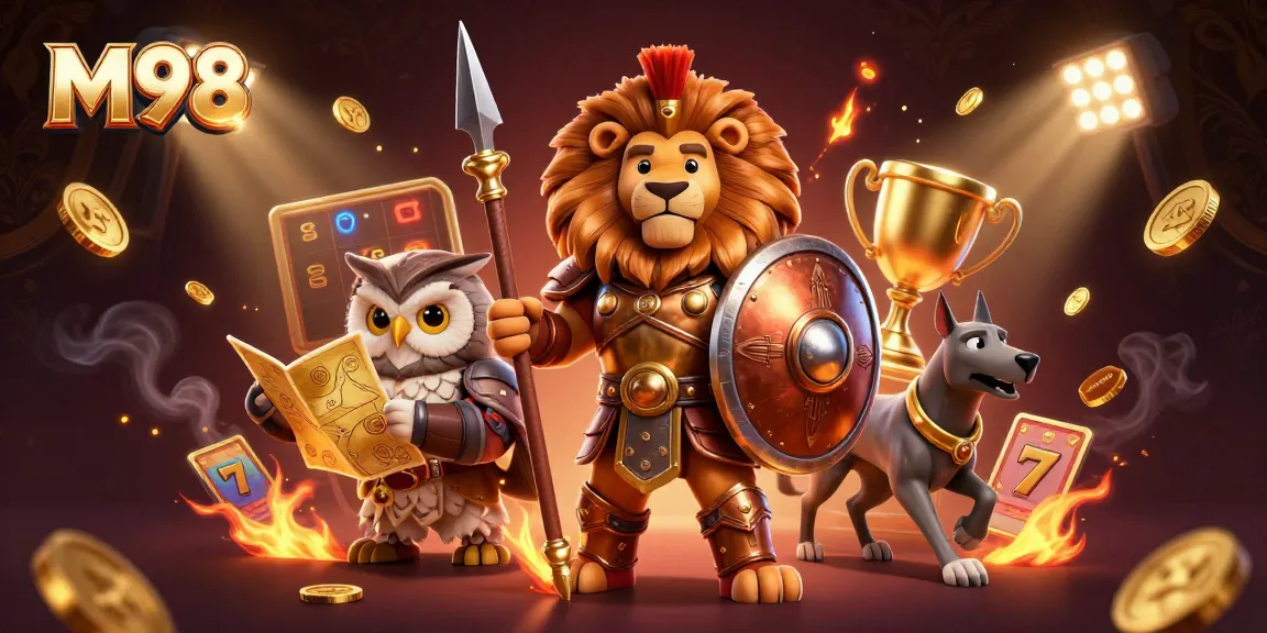 M98 offers a thrilling experience with golden-slot reels and 3D gaming elements.
